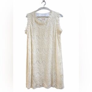Deep or Shallow | White Eyelet Lace Dress Sleeveless Boho Mini